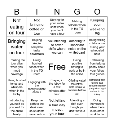 Office Morale and Conduct Bingo Card