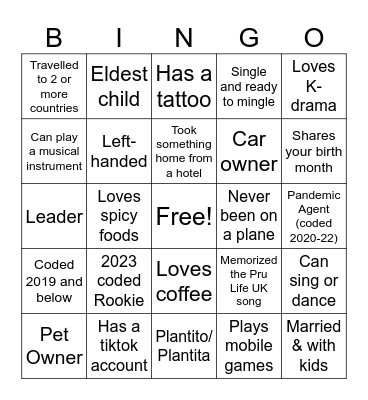 CRYSTAL QUARTZ HUMAN BINGO! Bingo Card