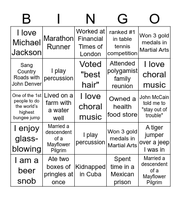 IEG Bingo Card