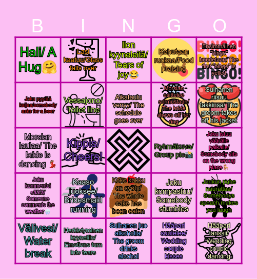 HÄÄBINGO / WEDDING BINGO Card