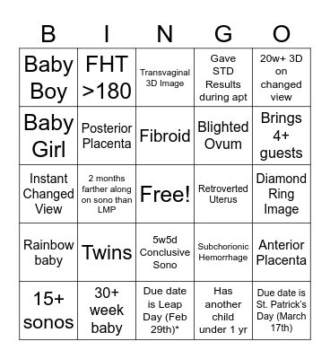 AUGUST SONOGO Bingo Card