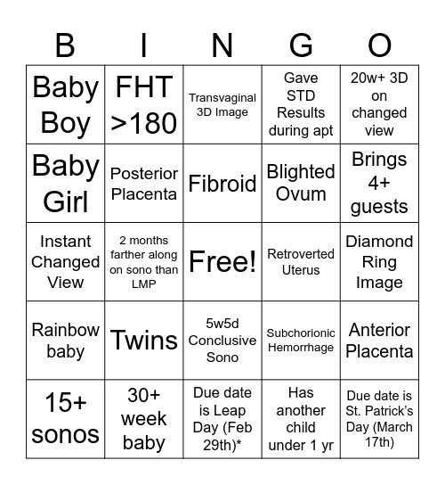 AUGUST SONOGO Bingo Card