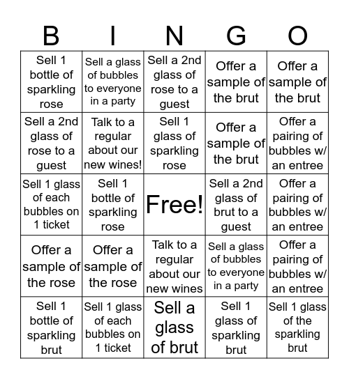 62#1 BUBBLES BINGO Card