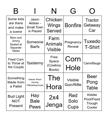 Wedding Bingo Card