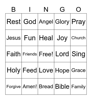 Bible Bingo! Bingo Card