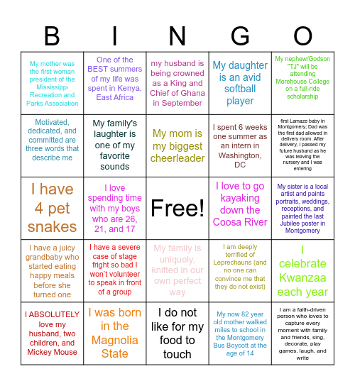 Human Bingo Card