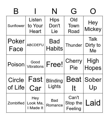 Warble Family Beats n Bingo Card