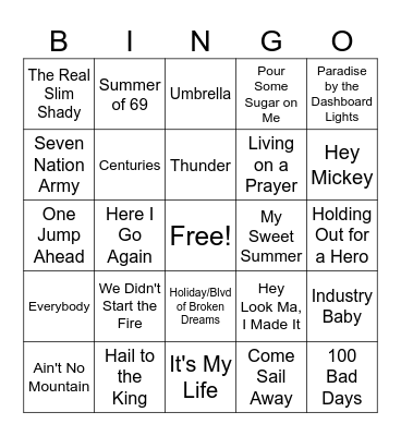 Warble Family Beats n Bingo Card