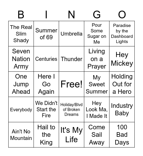 Warble Family Beats n Bingo Card