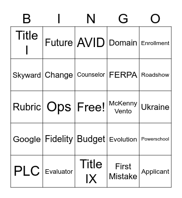 iSucceed Virtual Schools Conference Bingo 2023 Bingo Card