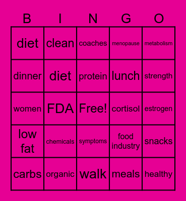 Essential180 Word Bingo Card