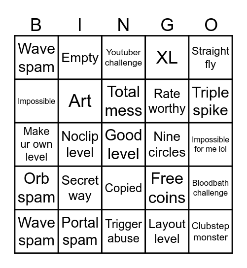 GD recent tab Bingo Card