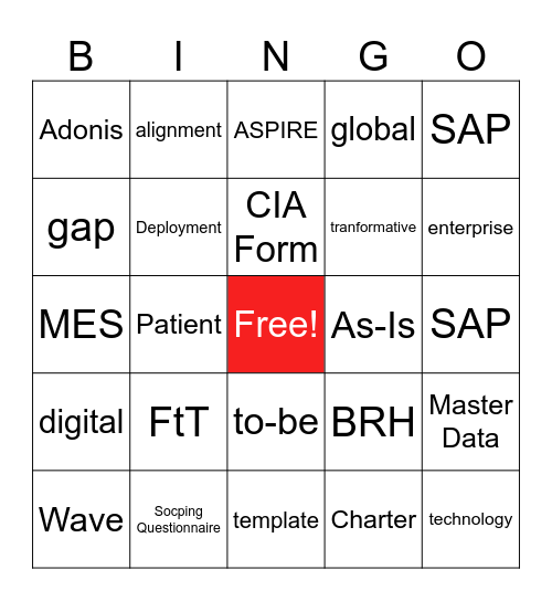 FtT Word Search Bingo Card