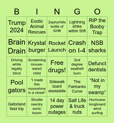 Florida Starter Pack Bingo Card