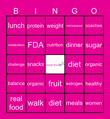 Essential180 Word Bingo Card