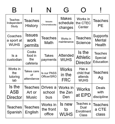 Find someone who... Bingo Card