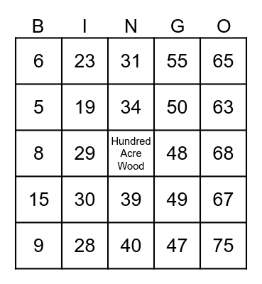 Taryn's Baby Shower BINGO Card