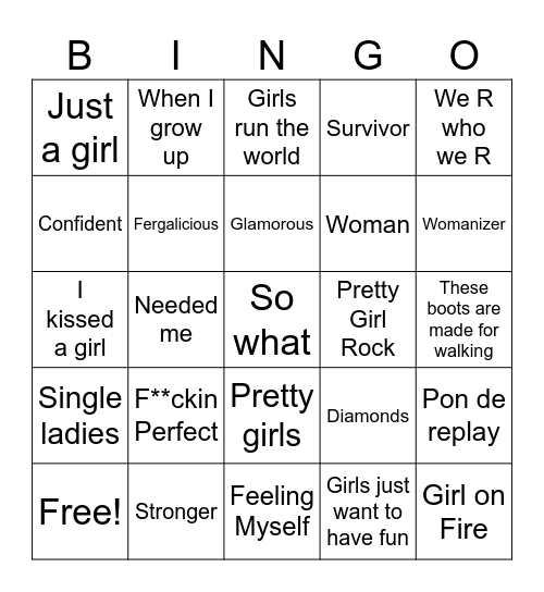 #Feminist Bingo Card