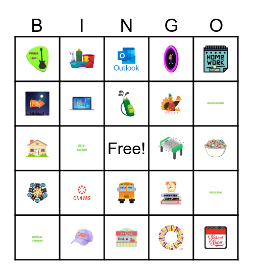 Student Orientation Bingo Card