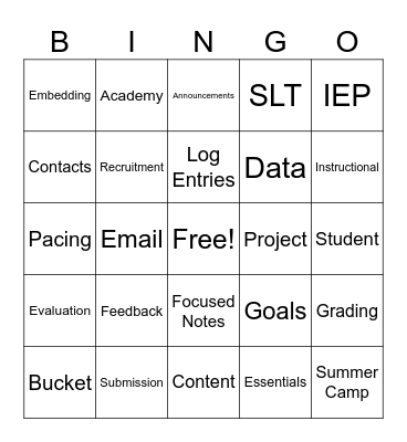 iSucceed Conference Bingo Day 2 Bingo Card