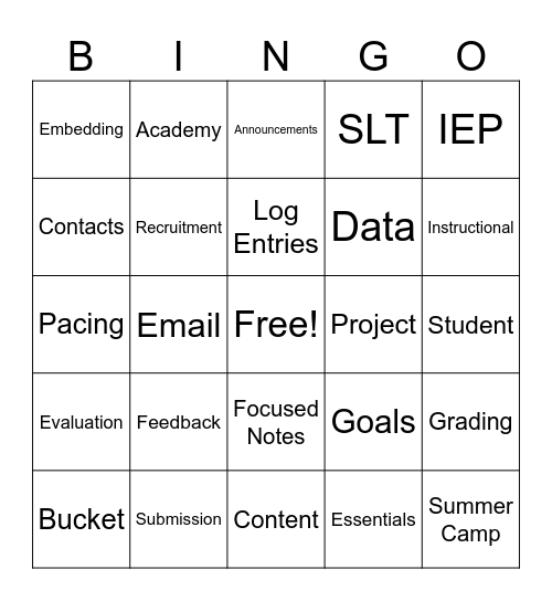iSucceed Conference Bingo Day 2 Bingo Card