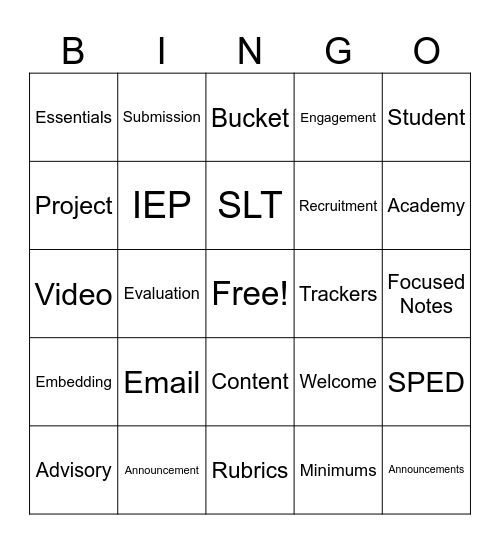 iSucceed Conference Bingo Day 2 Bingo Card