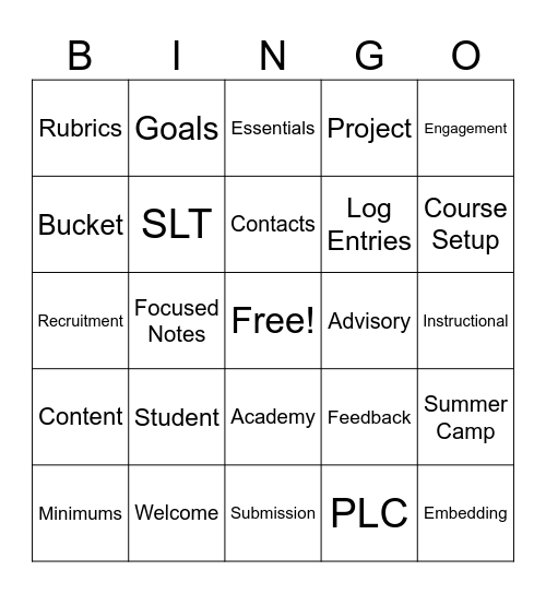 iSucceed Conference Bingo Day 2 Bingo Card