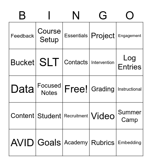 iSucceed Conference Bingo Day 2 Bingo Card