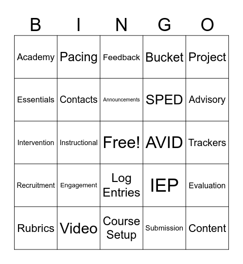 iSucceed Conference Bingo Day 2 Bingo Card
