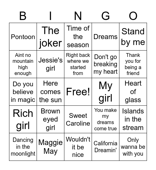 feel goodies Bingo Card