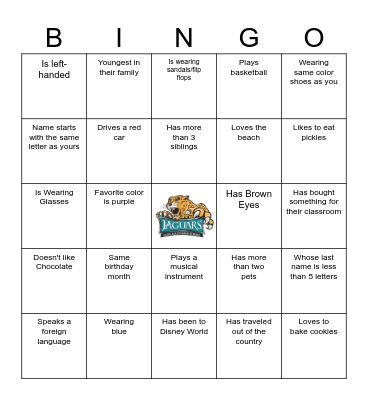 Ice Breaker Bingo Card