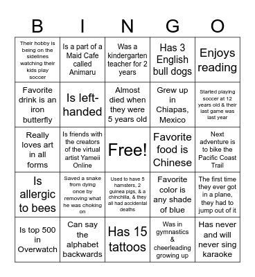 EYES ON SITE Bingo Card