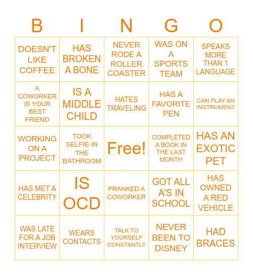 BINGO! Bingo Card