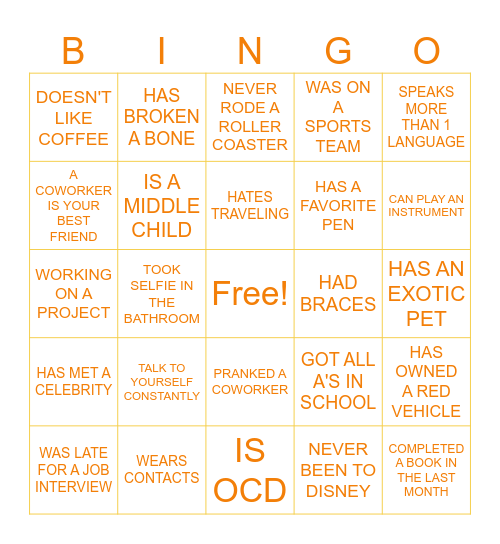 BINGO! Bingo Card