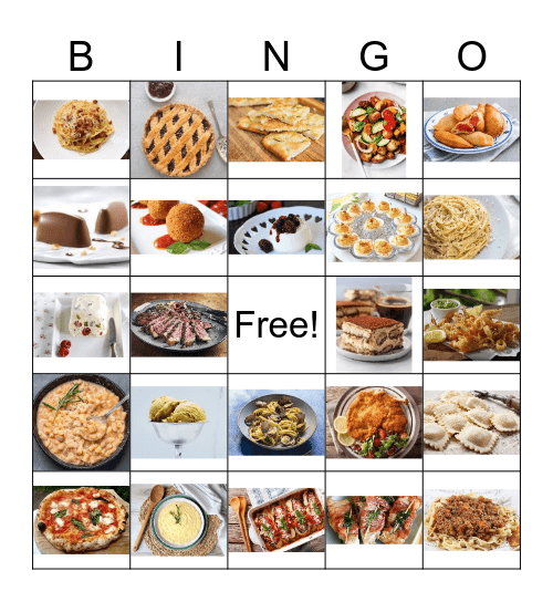 Favorite Italian Foods Bingo Card