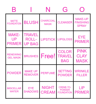 Mary Kay BINGO Card