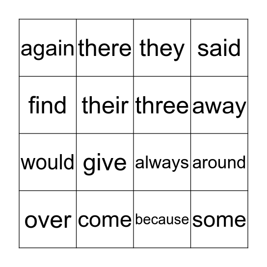 1st Grade Fun Bingo Card