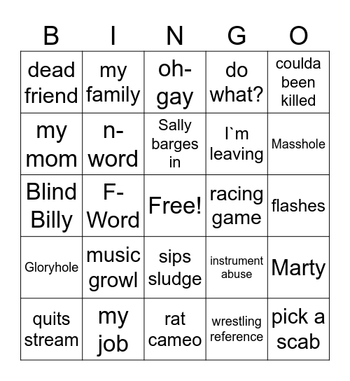 Cyraxx Bingo Card