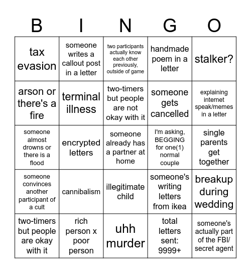 LL S2 Bingo Card