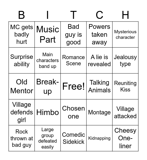 Movie Bingo Card