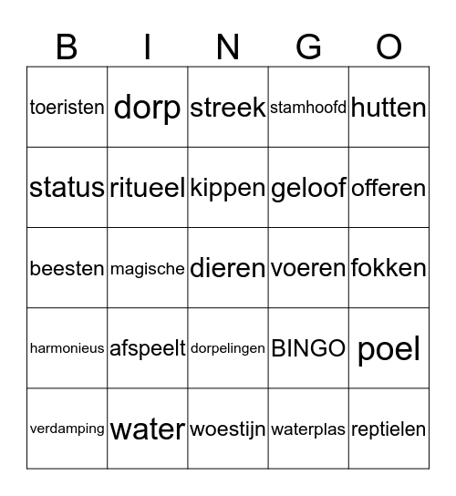 Spelen tussen de krokodillen  Bingo Card