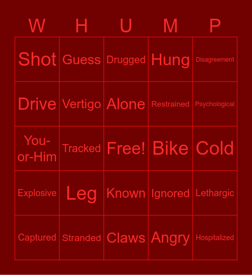 Psych Bingo Card