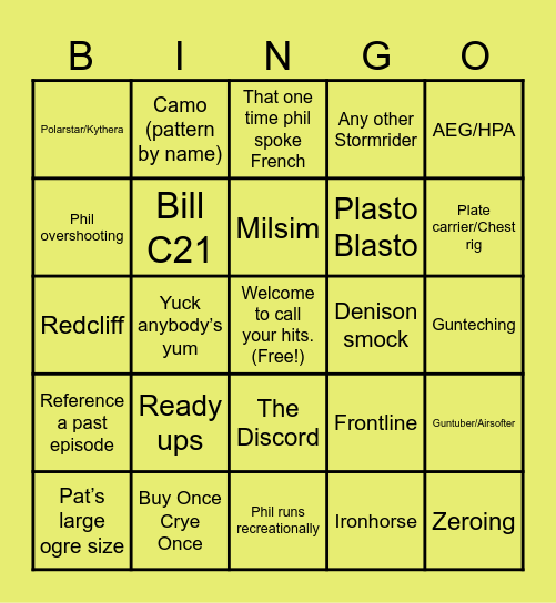 Call Your Bingo, A Stormriders Community Bingo Card Bingo Card