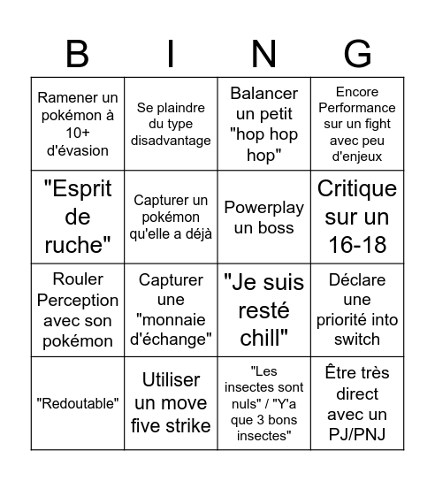 Hanabi bingo Card