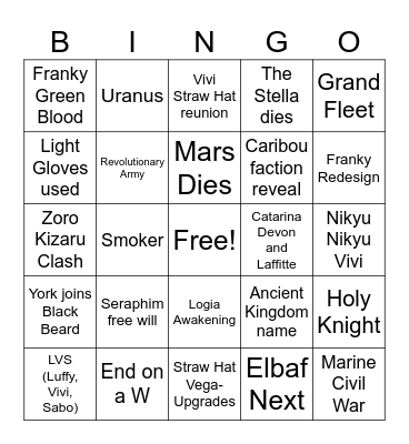 Egghead Bingo Card