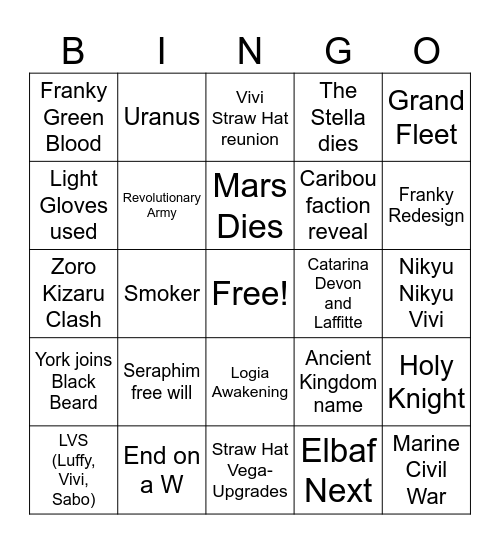 Egghead Bingo Card