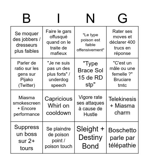 Flavio bingo Card