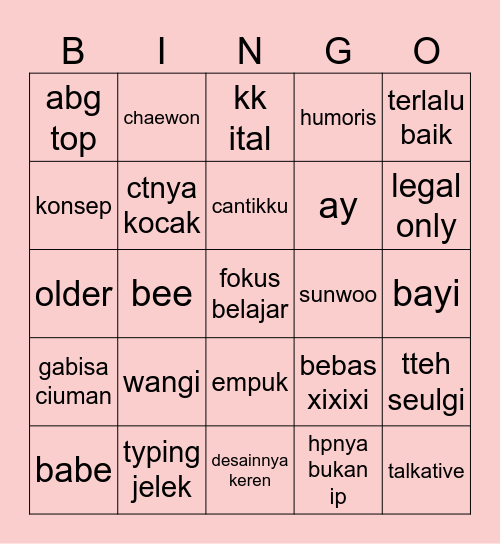 romsae Bingo Card