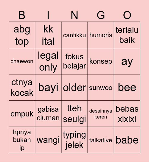 romsae Bingo Card