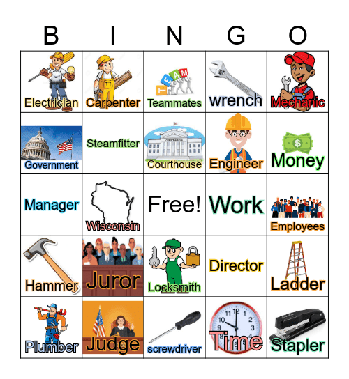 Bring Your Kids to Work Bingo Card
